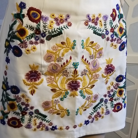 FINAL SALE Beautiful Embroidered Mini Skirt - Picture 4 of 6